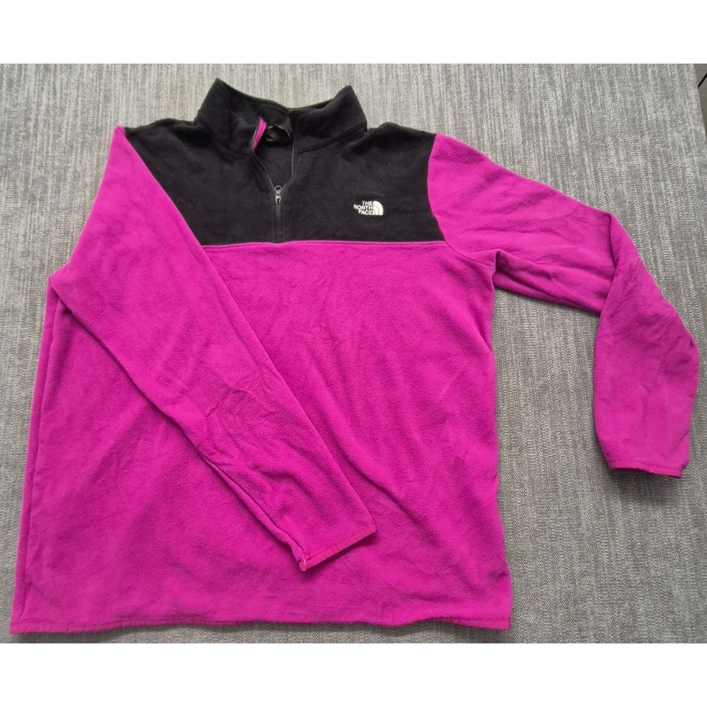 The North Face Women's Pink Black 1/4 Zip Fleece Pullover Jacket XXL Outdoors